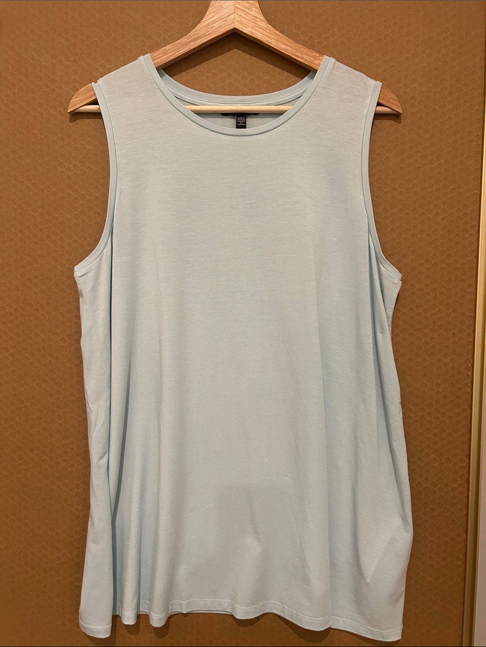 Eileen Fisher Pale Blue Crew Neck Sleeveless Tunic